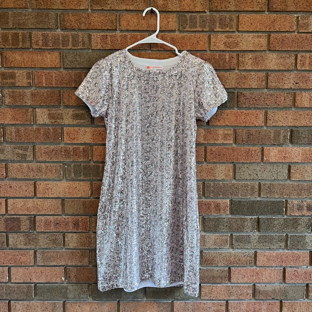 Jude Connally Silver Sequin Mini Dress